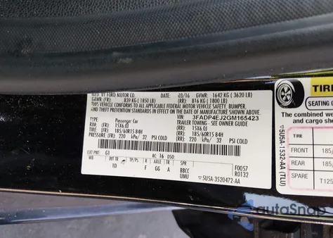 2016 Ford Fiesta Se from USA, damaged, VIN 3FADP4EJ2GM165423